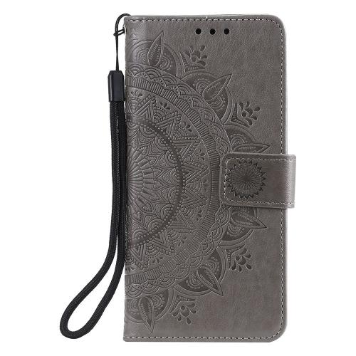 Shop4 - Samsung Galaxy A71 Hoesje - Wallet Case Mandala Patroon Grijs