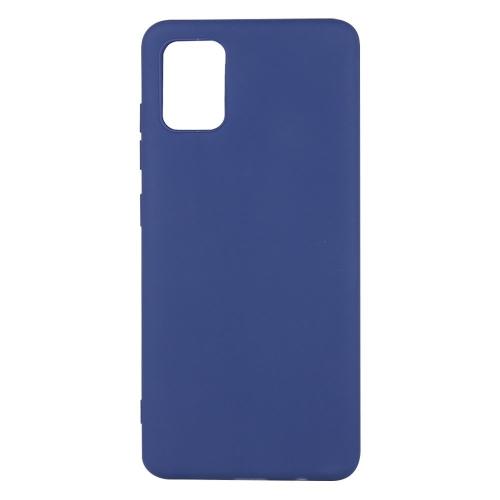 Shop4 - Samsung Galaxy A71 Hoesje - Zachte Back Case Mat Donker Blauw