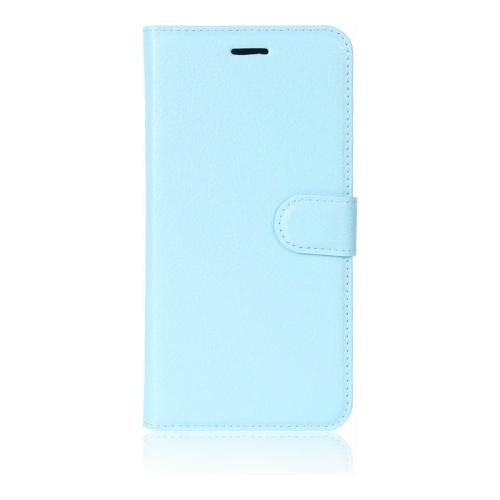Shop4 - Samsung Galaxy A8 (2018) Hoesje - Wallet Case Lychee Licht Blauw