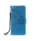 Shop4 - Samsung Galaxy M12 Hoesje - Wallet Case Mandala Patroon Blauw