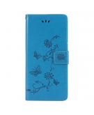 Shop4 - Samsung Galaxy M12 Hoesje - Wallet Case Vlinder Patroon Blauw