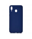 Shop4 - Samsung Galaxy M20 Hoesje - Zachte Back Case Mat Donker Blauw