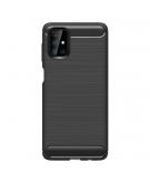 Shop4 - Samsung Galaxy M31s Hoesje - Zachte Back Case Brushed Carbon Zwart