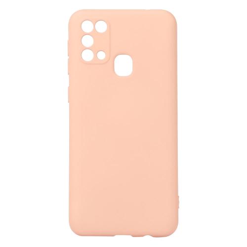 Shop4 - Samsung Galaxy M31s Hoesje - Zachte Back Case Mat Licht Roze
