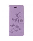 Shop4 - Samsung Galaxy M51 Hoesje - Wallet Case Bloemen Vlinder Paars
