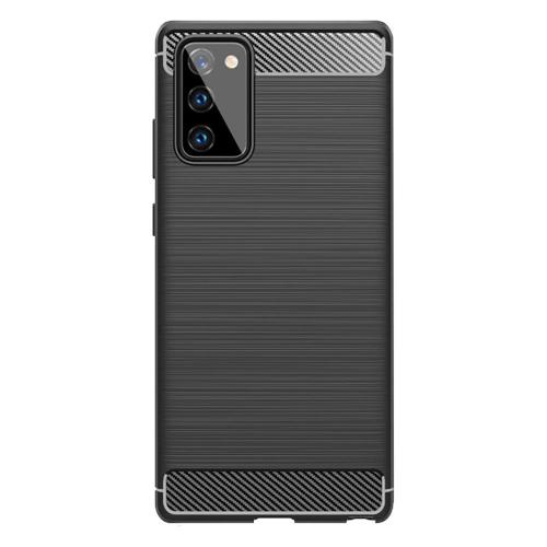 Shop4 - Samsung Galaxy Note 20 Hoesje - Zachte Back Case Brushed Carbon Zwart