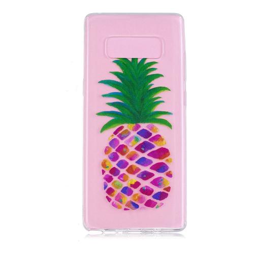 Shop4 - Samsung Galaxy Note 8 Hoesje - Zachte Back Case Ananas Transparant