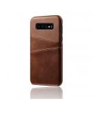Shop4 - Samsung Galaxy S10 Hoesje - Harde Back Case Bruin