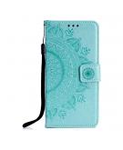 Shop4 - Samsung Galaxy S10 Hoesje - Wallet Case Mandala Patroon Mint Groen