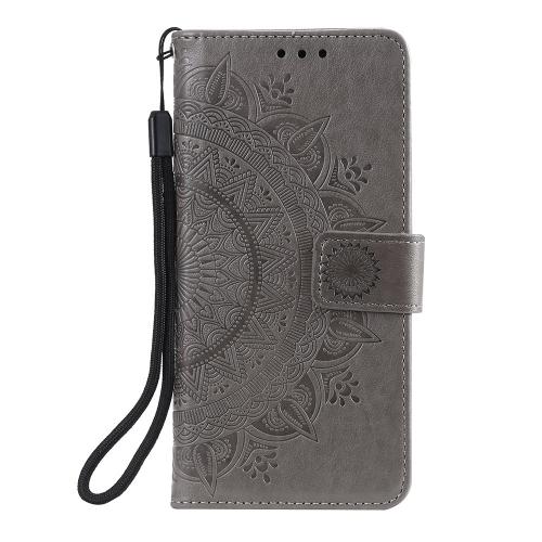 Shop4 - Samsung Galaxy S10 Lite Hoesje - Wallet Case Mandala Patroon Grijs