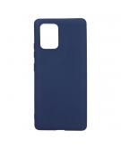 Shop4 - Samsung Galaxy S10 Lite Hoesje - Zachte Back Case Mat Donker Blauw