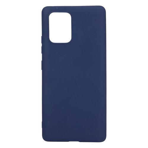 Shop4 - Samsung Galaxy S10 Lite Hoesje - Zachte Back Case Mat Donker Blauw
