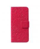 Shop4 - Samsung Galaxy S10e Hoesje - Wallet Case Zonnebloem Roze