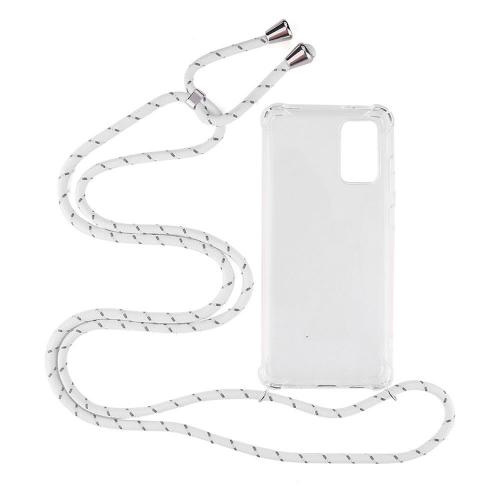 Shop4 - Samsung Galaxy S20 Plus Hoesje - Zachte Back Case met Koord Multi Wit