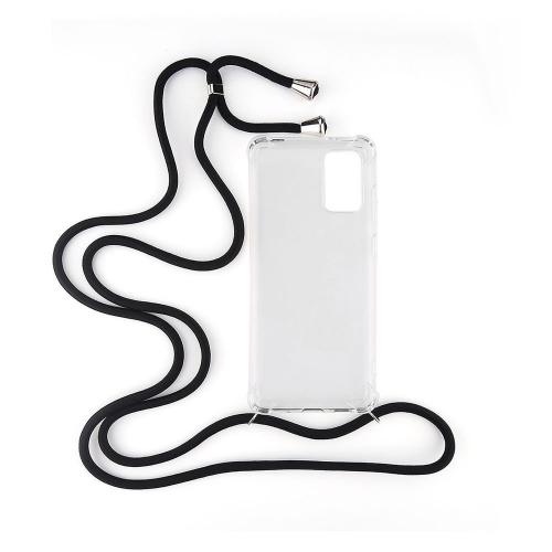 Shop4 - Samsung Galaxy S20 Plus Hoesje - Zachte Back Case met Koord Zwart