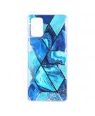 Shop4 - Samsung Galaxy S20 Ultra Hoesje - Zachte Back Case Mozaïek Blauw