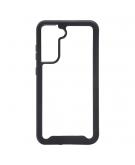 Shop4 - Samsung Galaxy S21 FE Hoesje - Harde Back Case 2-in-1 Transparant Zwart