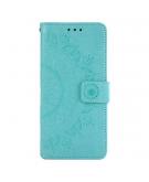 Shop4 - Samsung Galaxy S21 FE Hoesje - Wallet Case Mandala Patroon Mint Groen