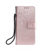 Shop4 - Samsung Galaxy S21 FE Hoesje - Wallet Case Mandala Patroon Rosé Goud