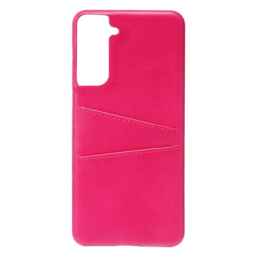 Shop4 - Samsung Galaxy S21 Hoesje - Harde Back Case Cabello met Pasjeshouder Roze