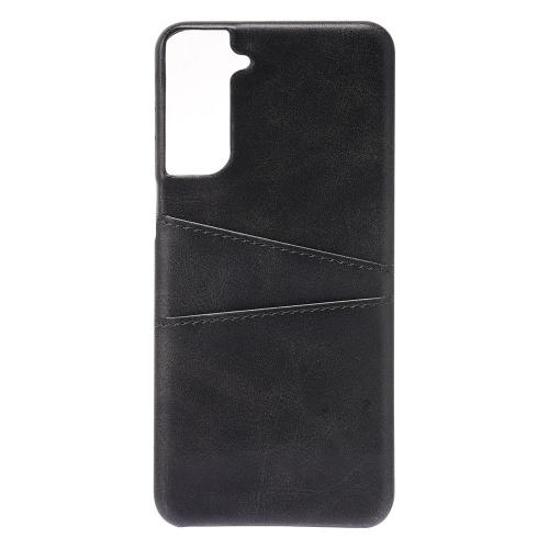 Shop4 - Samsung Galaxy S21 Hoesje - Harde Back Case Cabello met Pasjeshouder Zwart