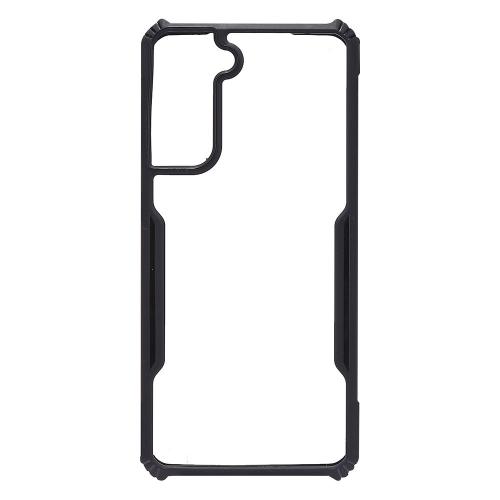 Shop4 - Samsung Galaxy S21 Hoesje - Harde Back Case Drop Proof Transparant Zwart