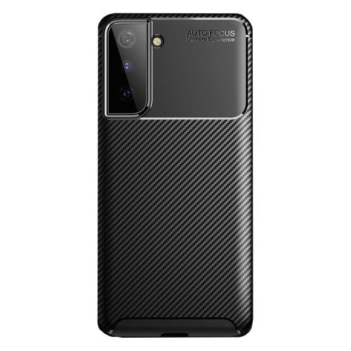 Shop4 - Samsung Galaxy S21 Hoesje - Zachte Back Case Carbon Zwart