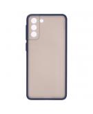 Shop4 - Samsung Galaxy S21 Plus Hoesje - Harde Back Case Transparant Donker Blauw