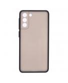 Shop4 - Samsung Galaxy S21 Plus Hoesje - Harde Back Case Transparant Zwart