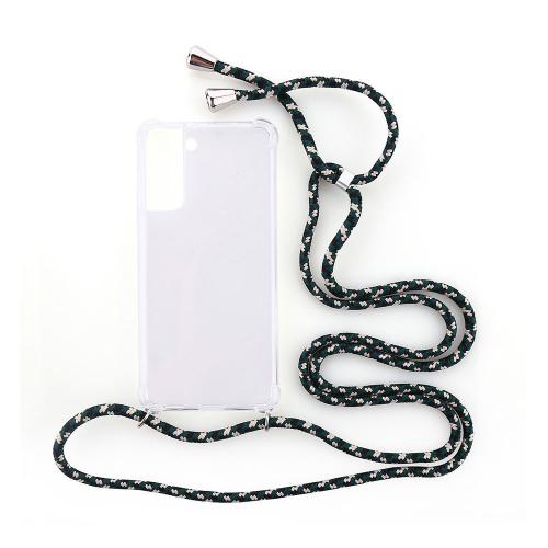 Shop4 - Samsung Galaxy S21 Plus Hoesje - Zachte Back Case met Koord Camouflage Groen