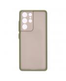 Shop4 - Samsung Galaxy S21 Ultra Hoesje - Harde Back Case Transparant Groen