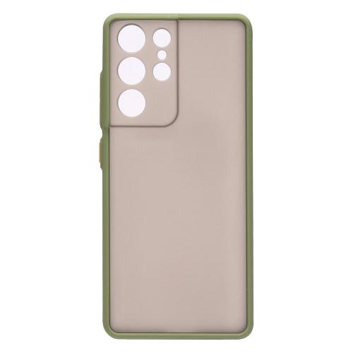 Shop4 - Samsung Galaxy S21 Ultra Hoesje - Harde Back Case Transparant Groen