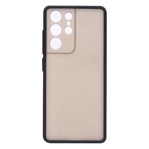 Shop4 - Samsung Galaxy S21 Ultra Hoesje - Harde Back Case Transparant Zwart
