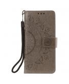 Shop4 - Samsung Galaxy S22 Hoesje - Wallet Case Mandala Patroon Grijs