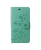 Shop4 - Samsung Galaxy S9 Hoesje - Wallet Case Vlinder Patroon Groen