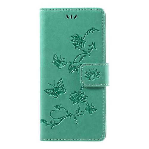 Shop4 - Sony Xperia XA1 Hoesje - Wallet Case Vlinder Patroon Groen