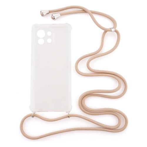Shop4 - Xiaomi Mi 11 Hoesje - Zachte Back Case met Koord Beige