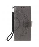 Shop4 - Xiaomi Mi 9T Pro Hoesje - Wallet Case Mandala Patroon Grijs