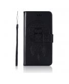 Shop4 - Xiaomi Mi A2 Lite Hoesje - Wallet Case Dromenvanger Uil Zwart