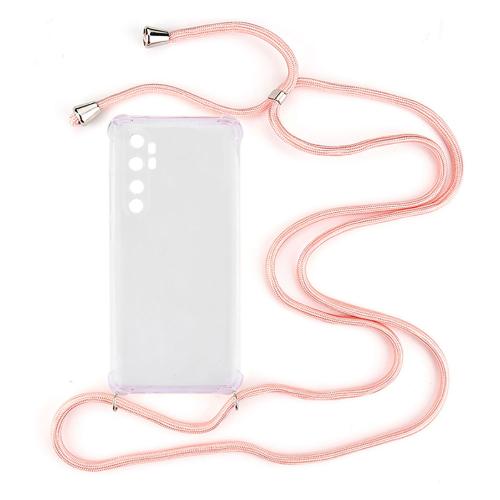 Shop4 - Xiaomi Mi Note 10 Lite Hoesje - Zachte Back Case met Koord Rosé Goud