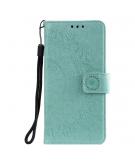 Shop4 - Xiaomi Redmi Note 9 Pro Hoesje - Wallet Case Mandala Patroon Mint Groen