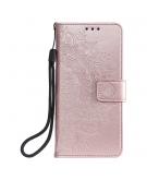 Shop4 - Xiaomi Redmi Note 9 Pro Hoesje - Wallet Case Mandala Patroon Rosé Goud