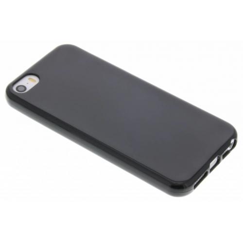 Softcase Backcover voor iPhone SE / 5 / 5s - Zwart