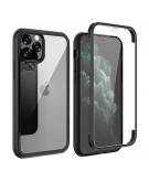 Valenta - iPhone 11 Hoesje - Back Case Full Cover Tempered Glass Bumper Zwart