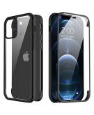 Valenta - iPhone 12 Pro Hoesje - Back Case Full Cover Tempered Glass Bumper Zwart