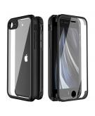 Valenta - iPhone 8 Hoesje - Back Case Full Cover Tempered Glass Bumper Zwart