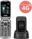 Fysic F25 - Eenvoudige mobiele klap voor senioren met SOS noodknop, Zwart