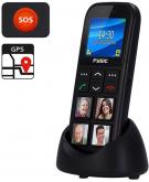 Fysic FM-50 GSM met GPS en fototoetsen | 4 Grote fototoetsen, Eenvoudig in gebruik | Zwart Zwart